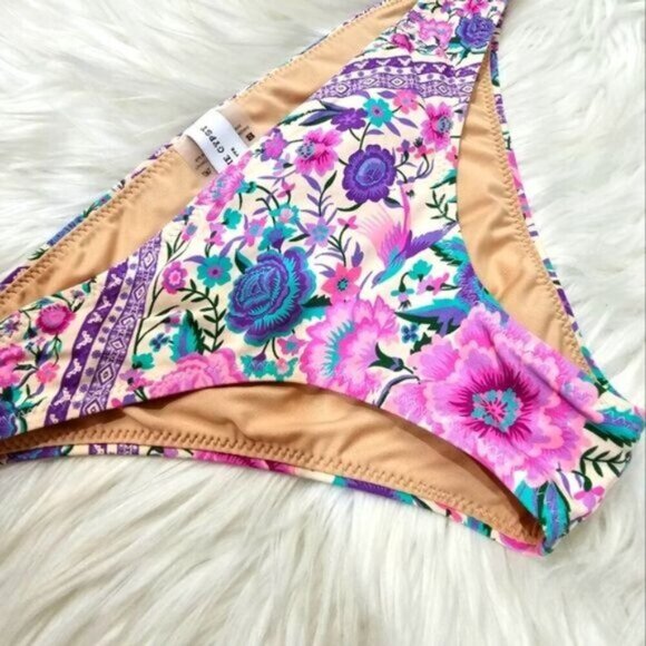 Spell ✦ Babushka Cheeky Bikini Bottoms ✦ Rare 2016 Pink Purple Floral XS Swim - Picture 6 of 11